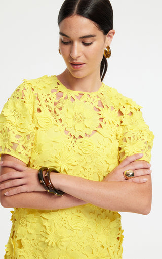 Leo Lin Maggie Lace Mini Dress - Sunshine