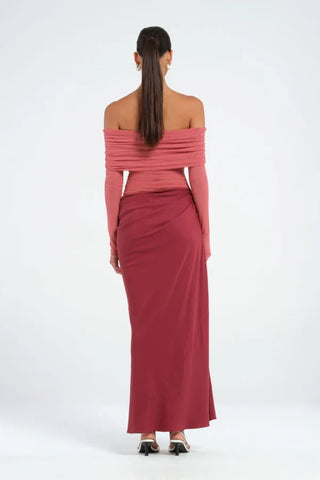 Benni Yasmin Off Shoulder Dress - Redwood