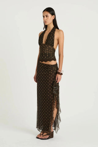 Benni Penelope Halter Maxi Dress - Espresso Spot