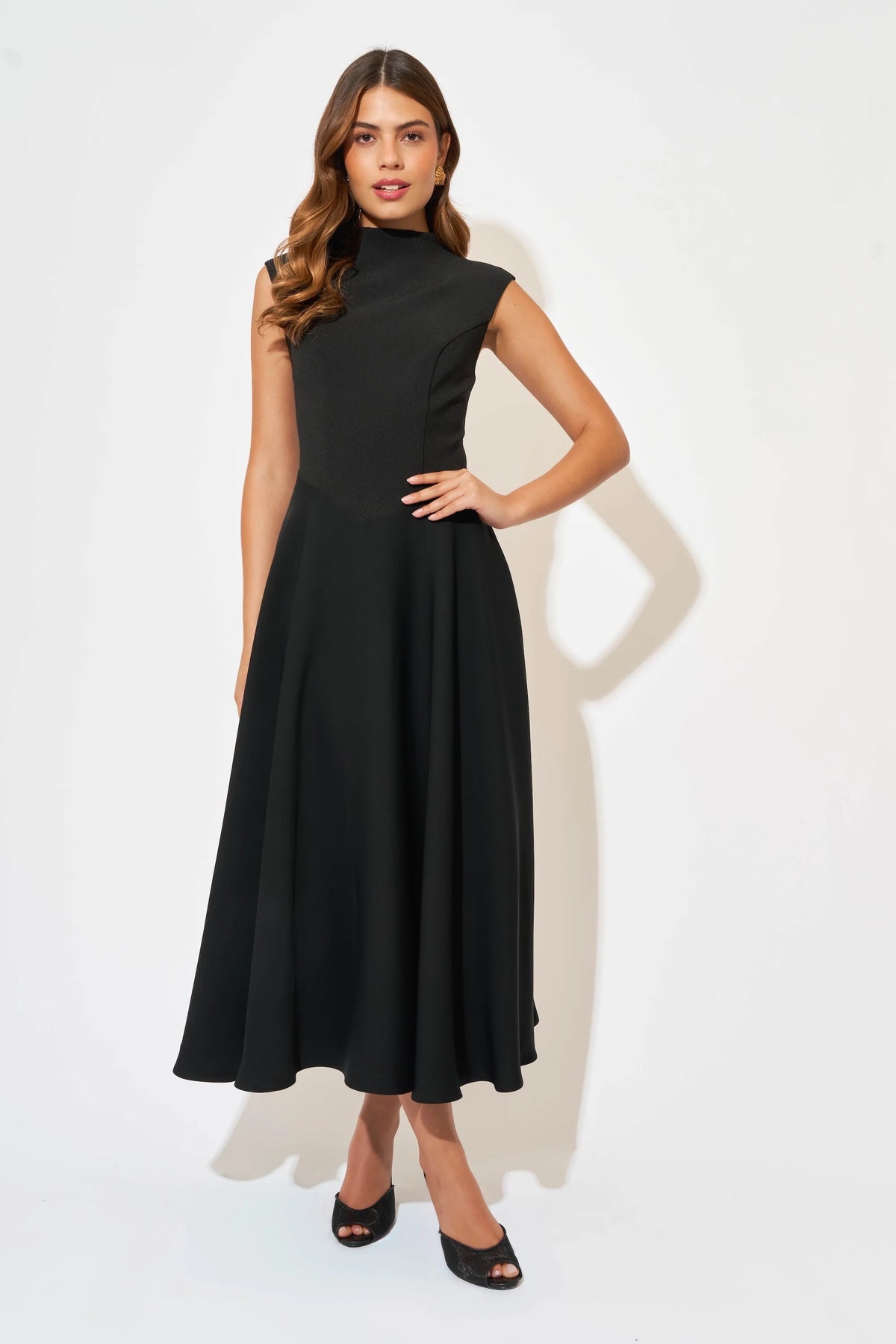 Odd Muse The Ultimate Muse High Waist Sleeveless Midi Dress - Black