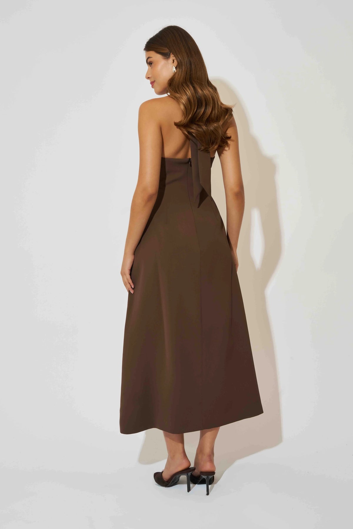 Odd Muse The Ultimate Muse Volume Skirt Midi Dress - Brown