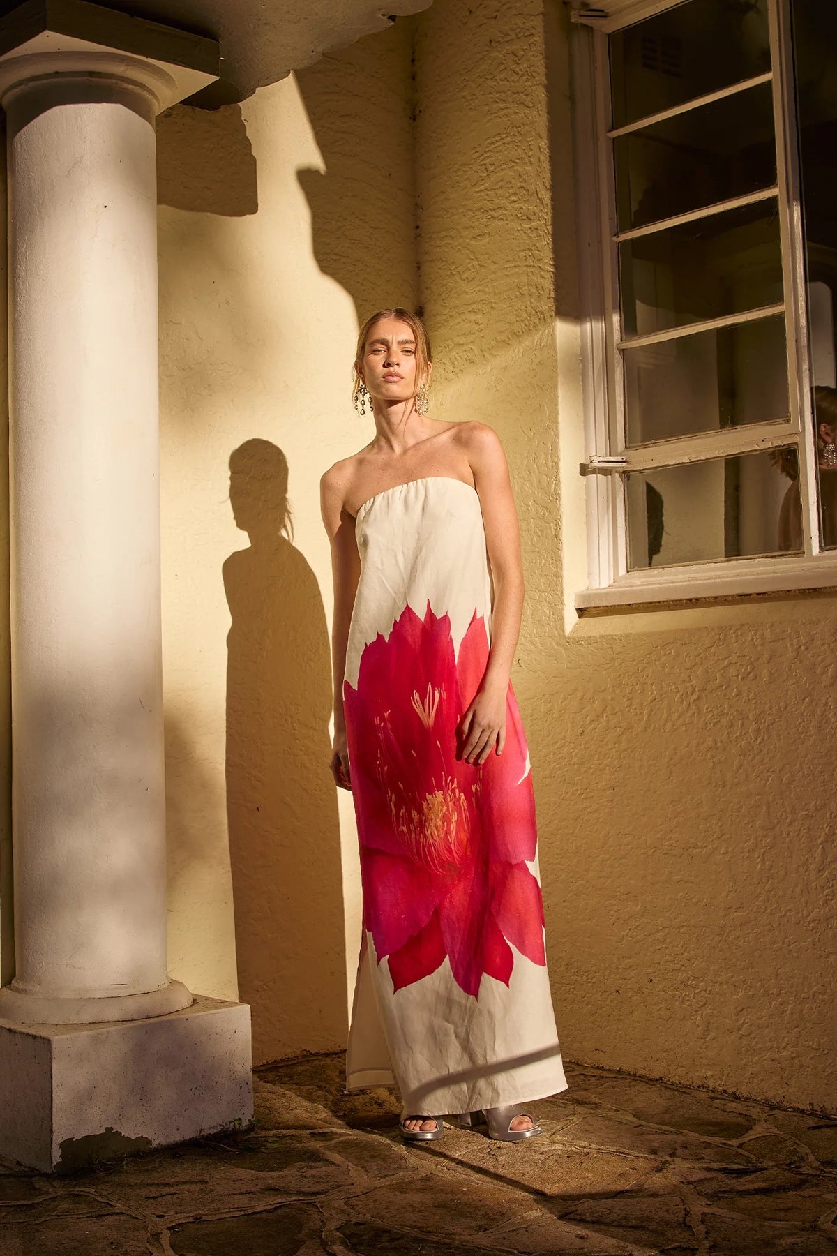 Pasduchas Aurelia Strapless Maxi Dress - Magenta Floral