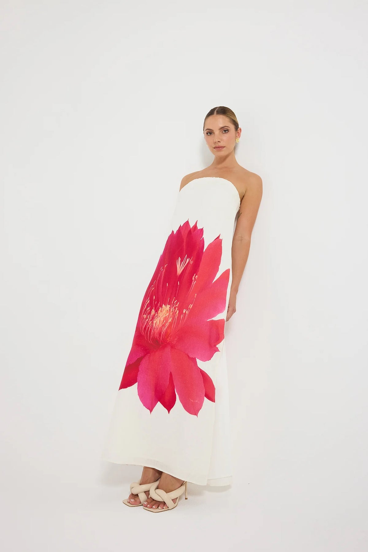 Pasduchas Aurelia Strapless Maxi Dress - Magenta Floral