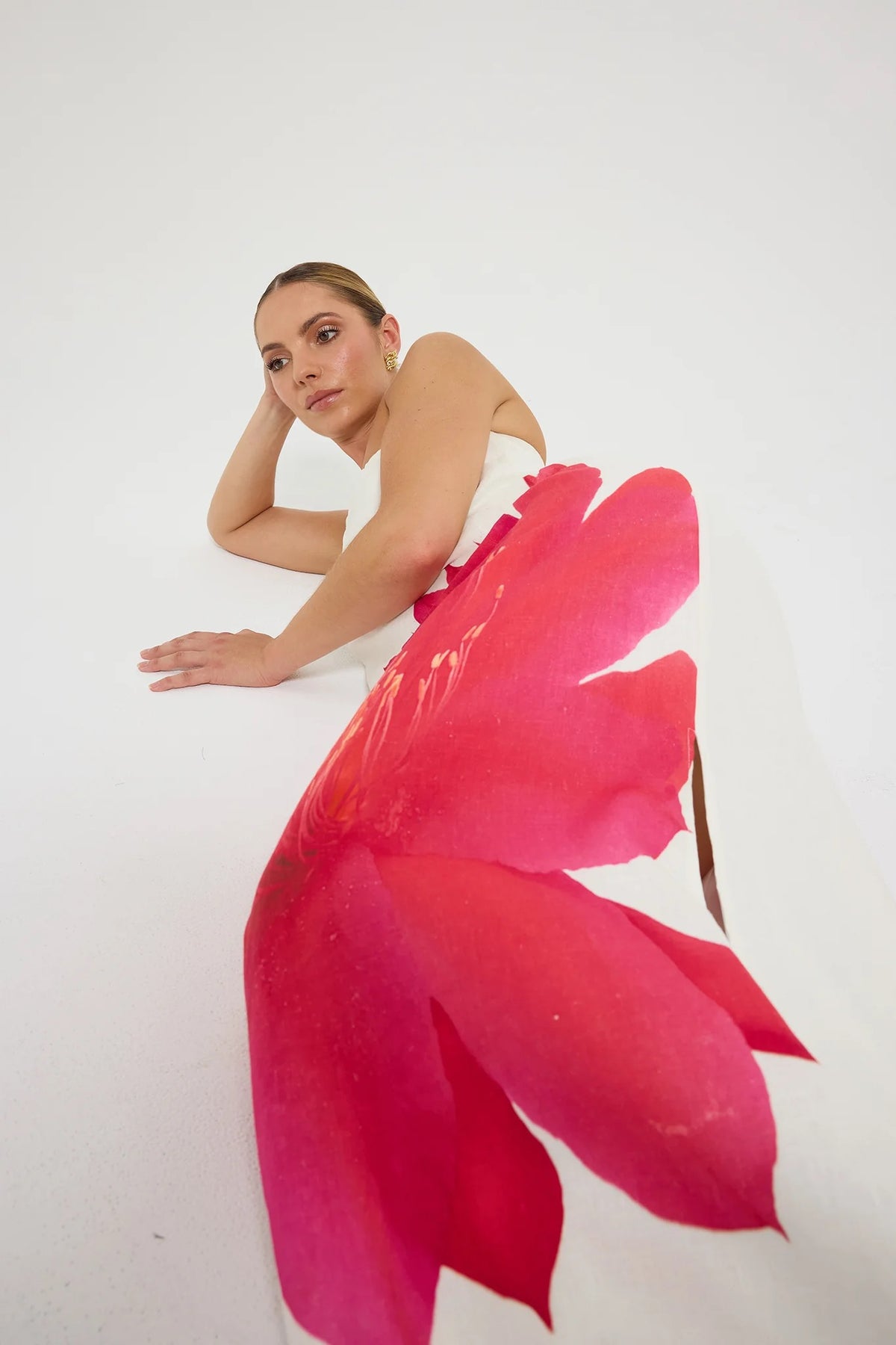 Pasduchas Aurelia Strapless Maxi Dress - Magenta Floral