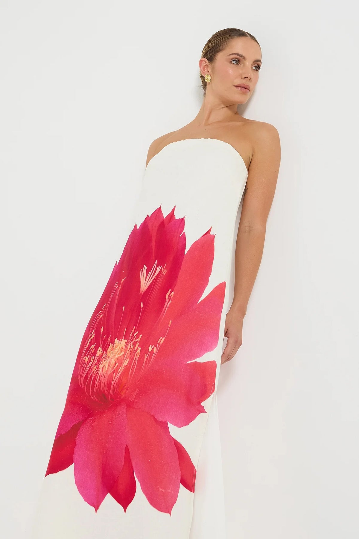 Pasduchas Aurelia Strapless Maxi Dress - Magenta Floral