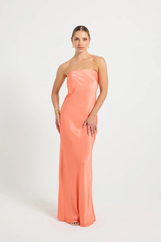 Pasduchas Quin Strapless Maxi Dress - Tangerine