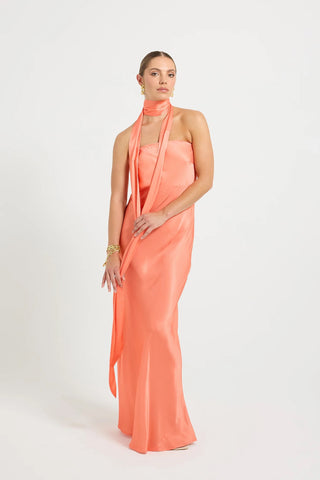 Pasduchas Quin Strapless Maxi Dress - Tangerine
