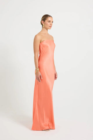 Pasduchas Quin Strapless Maxi Dress - Tangerine