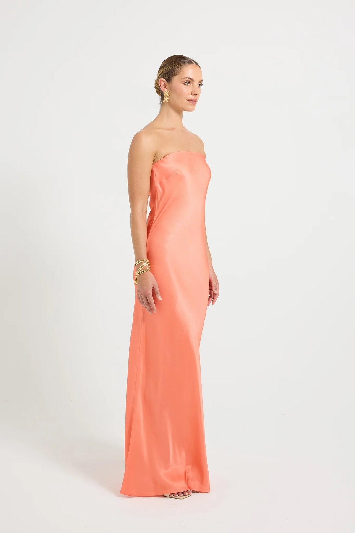 Pasduchas Quin Strapless Maxi Dress - Tangerine