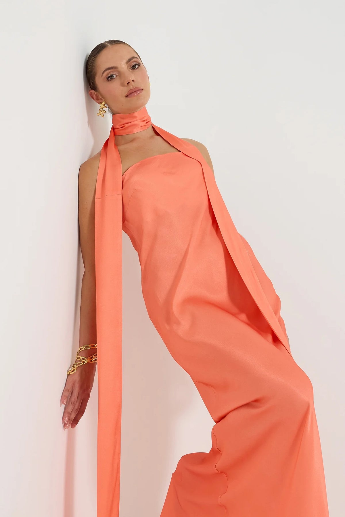 Pasduchas Quin Strapless Maxi Dress - Tangerine