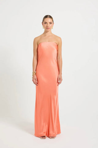 Pasduchas Quin Strapless Maxi Dress - Tangerine