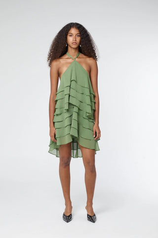 Third Form Gaia Tiered Mini Dress - Juniper