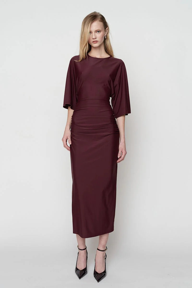 Suboo Ivy Cape Sleeve Maxi Dress - Mulberry