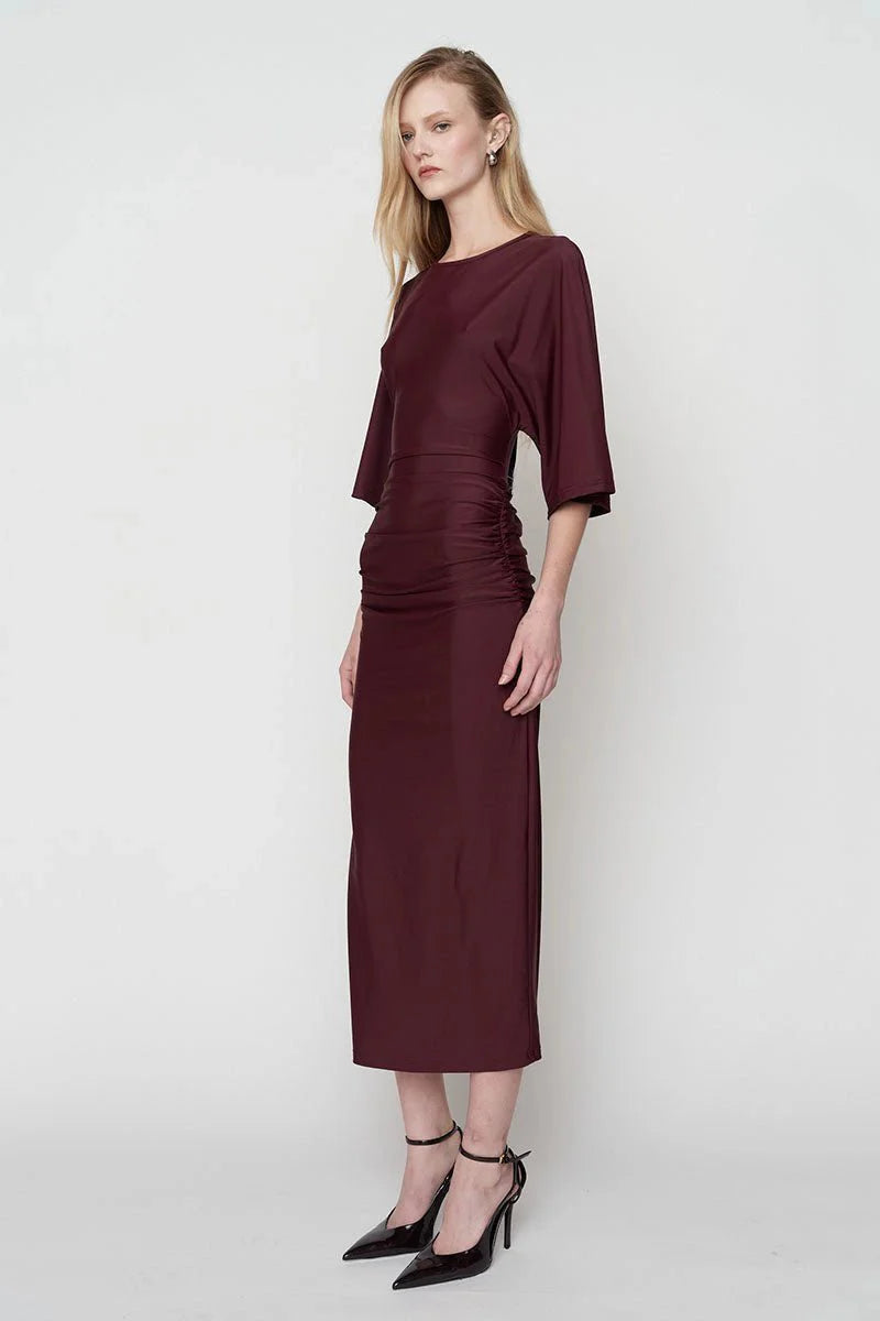 Suboo Ivy Cape Sleeve Maxi Dress - Mulberry