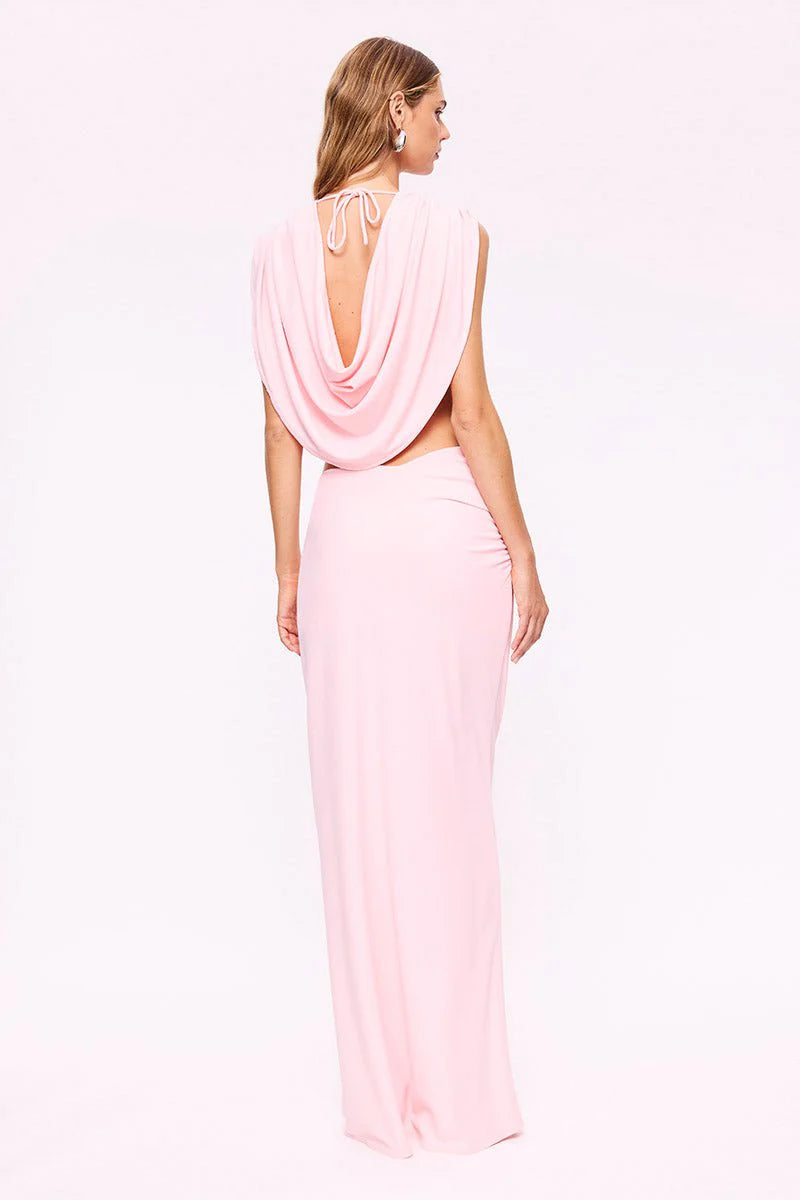 Suboo Jasmine Cutout Draped Gown - Pink