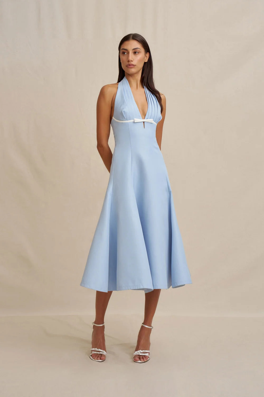 By Johnny Lilian Halter Midi Dress - Blue