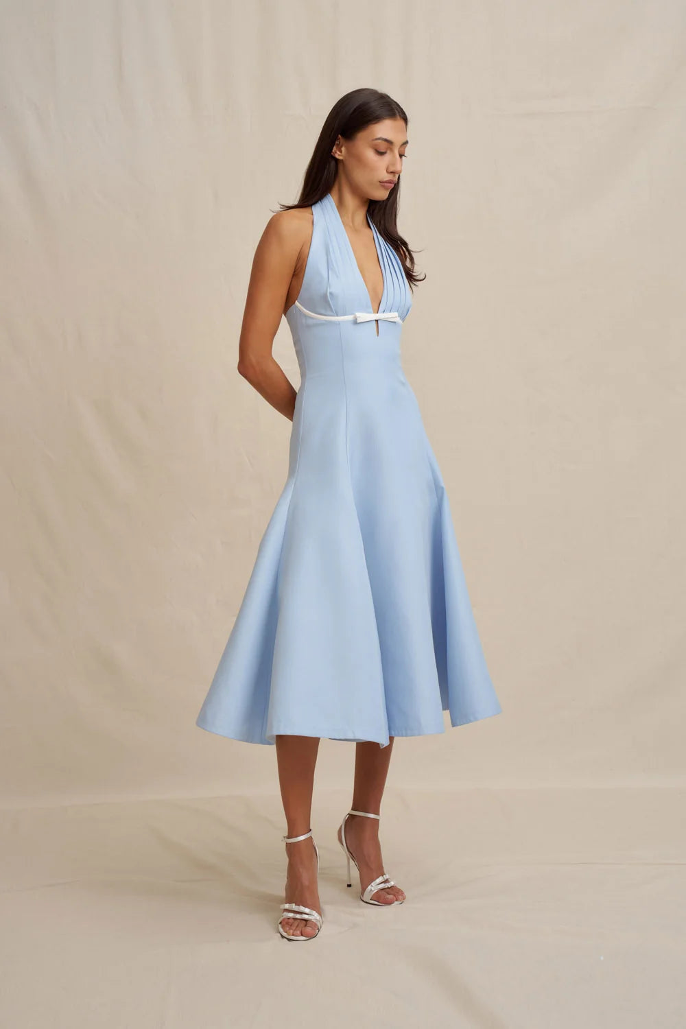 By Johnny Lilian Halter Midi Dress - Blue
