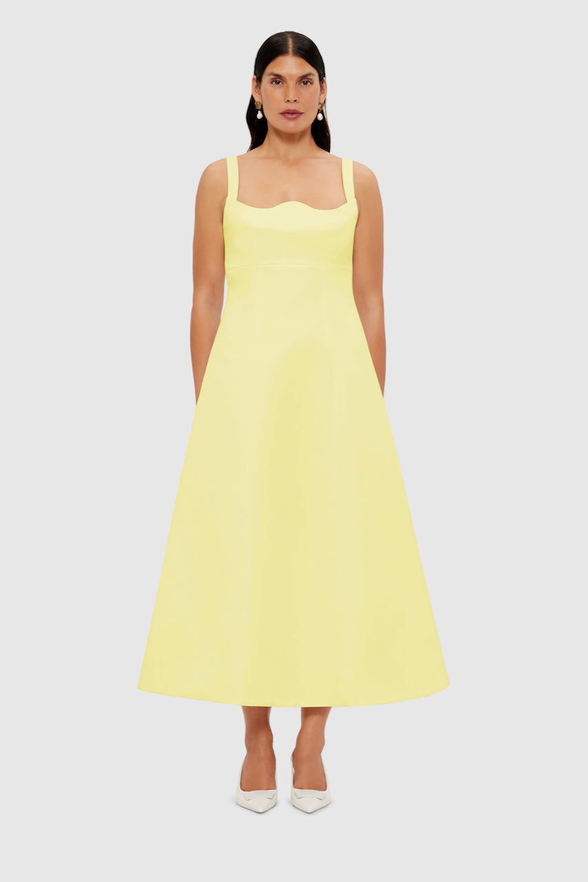 Leo Lin Odette Midi Dress - Sorbet Yellow