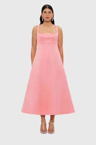 Leo Lin Odette Midi Dress - Strawberry Pink