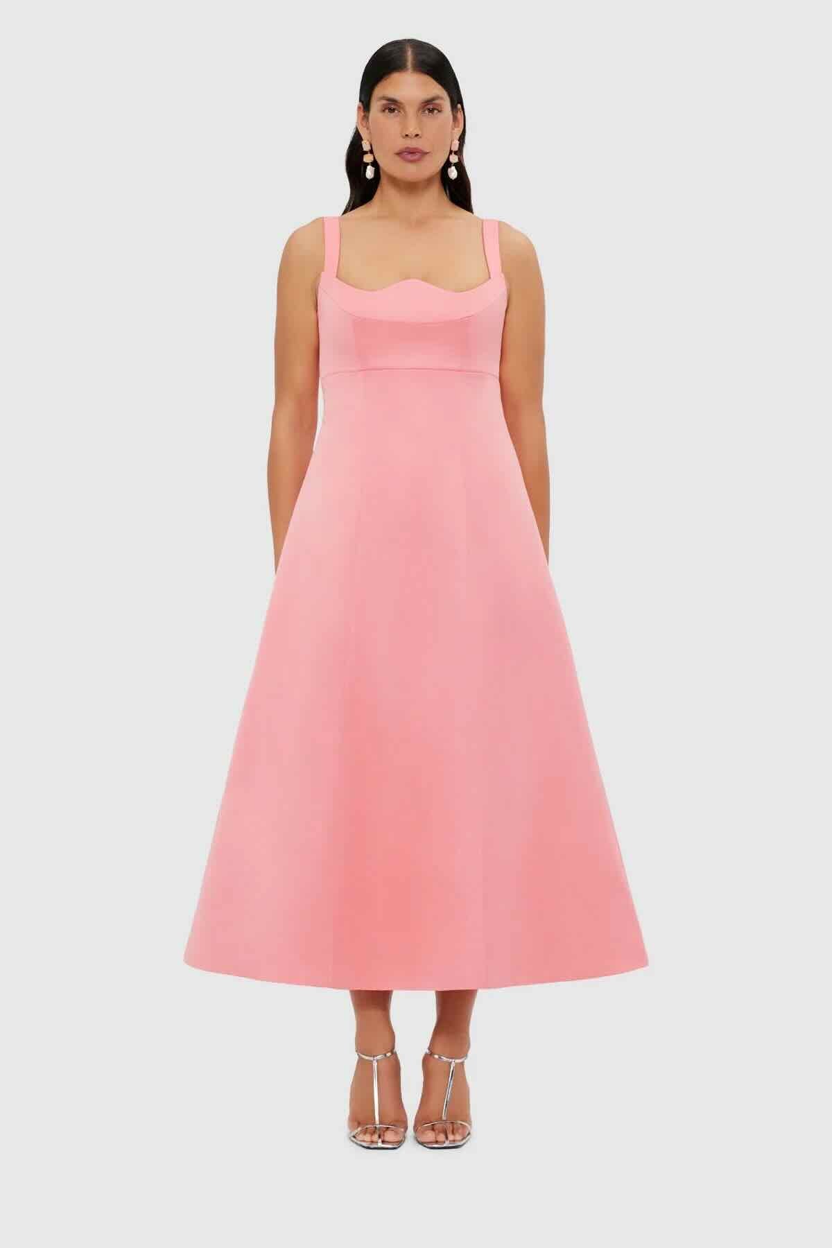 Leo Lin Odette Midi Dress - Strawberry Pink