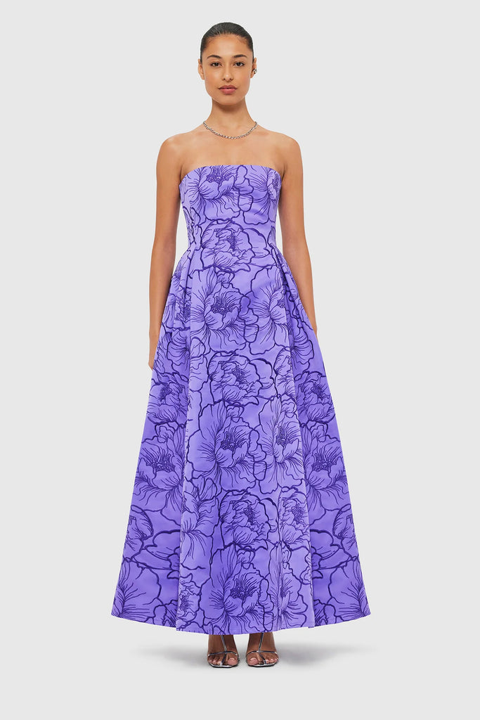 lenora bustier maxi dress Leo Lin Nora - Lavender Backless Sleeveless Airflow High Clothing/Extended This vibrant green strapless Color:Blue & Lime Green