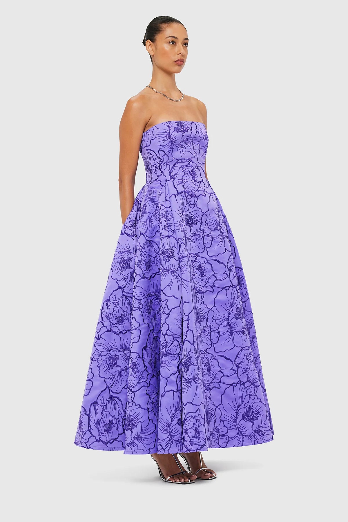 Leo Lin Nora Bustier Maxi Dress - Lavender - Dress Hire AU Leo Lin Nora Bustier Maxi Dress - Lavender - Dress Hire AU