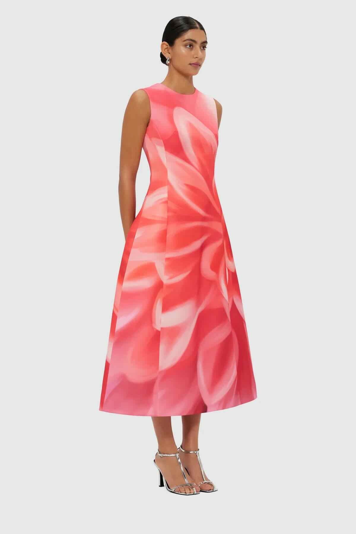 Leo Lin Cleo Sleeveless Midi Dress - Prism Print - Dress Hire AU Leo Lin Cleo Sleeveless Midi Dress - Prism Print - Dress Hire AU