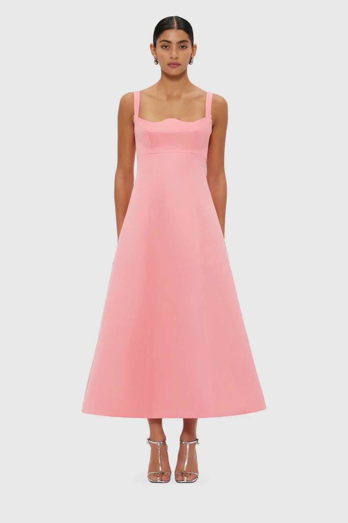 Leo Lin Odette Midi Dress - Strawberry Pink