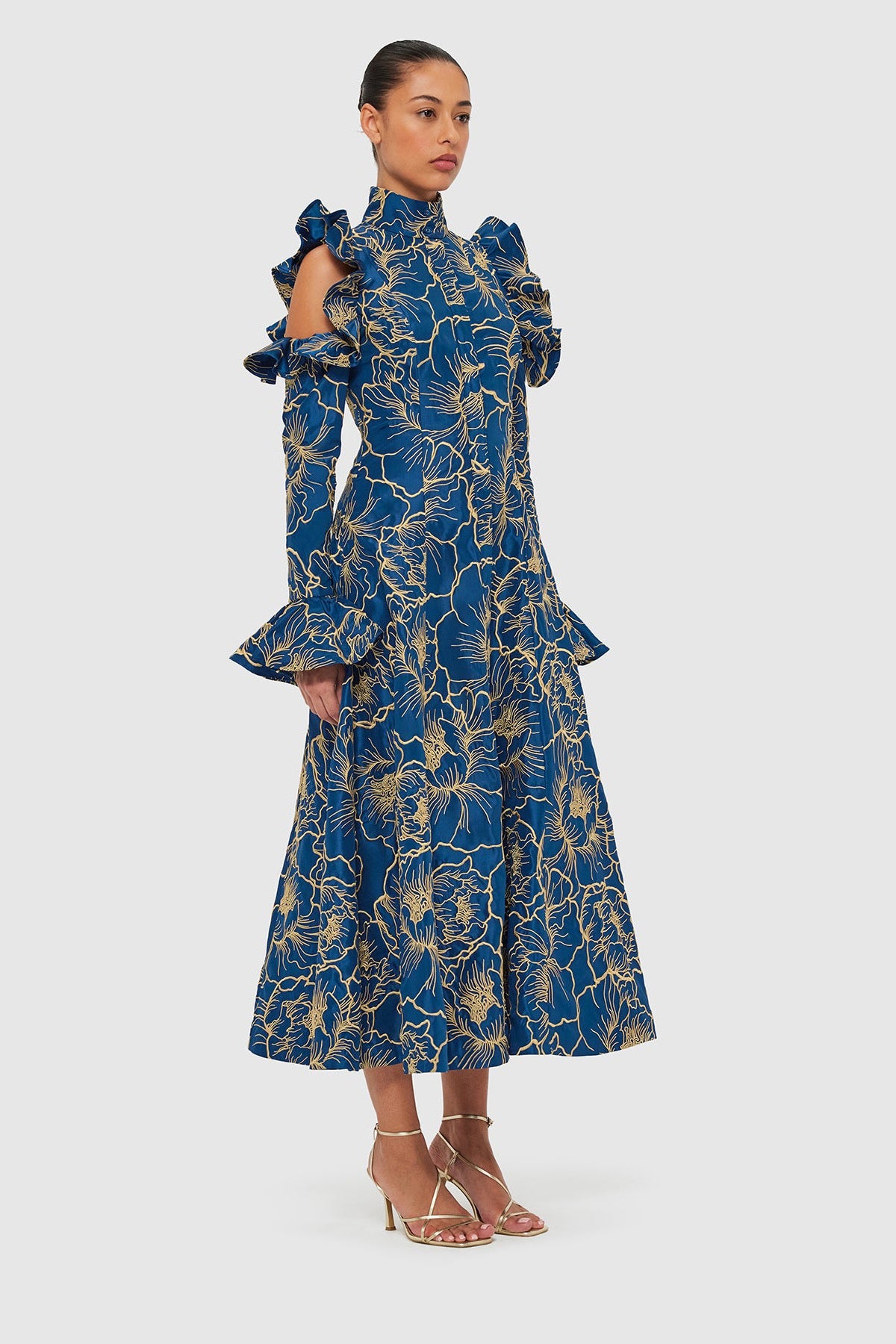 Leo Lin Ezra Midi Dress - Marine Blue - Dress Hire AU Leo Lin Ezra Midi Dress - Marine Blue - Dress Hire AU