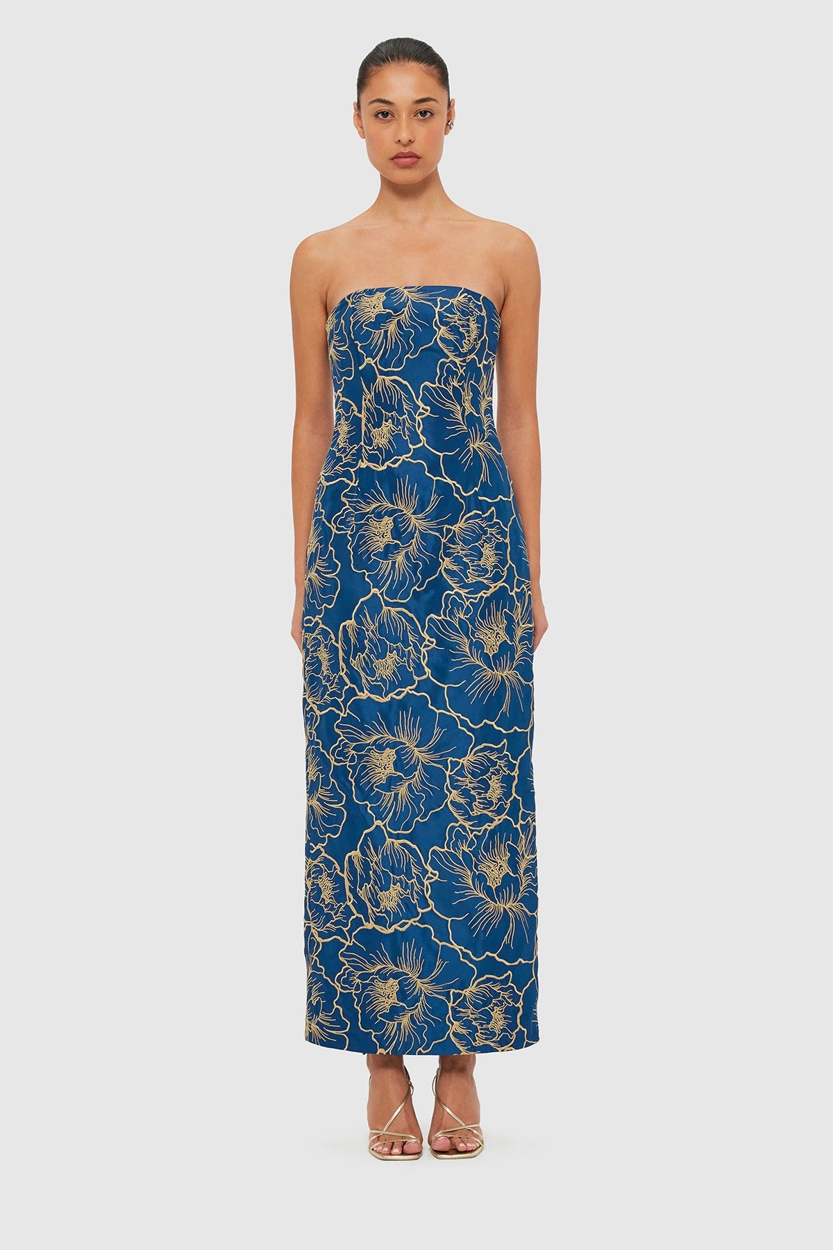 Leo Lin Rayna Bustier Maxi Dress - Marine Blue