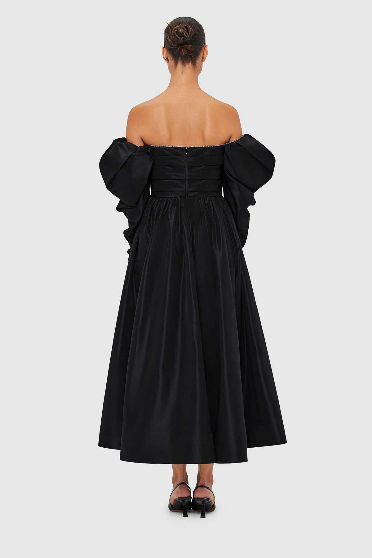 Leo Lin Madison Bustier Midi Dress - Ebony