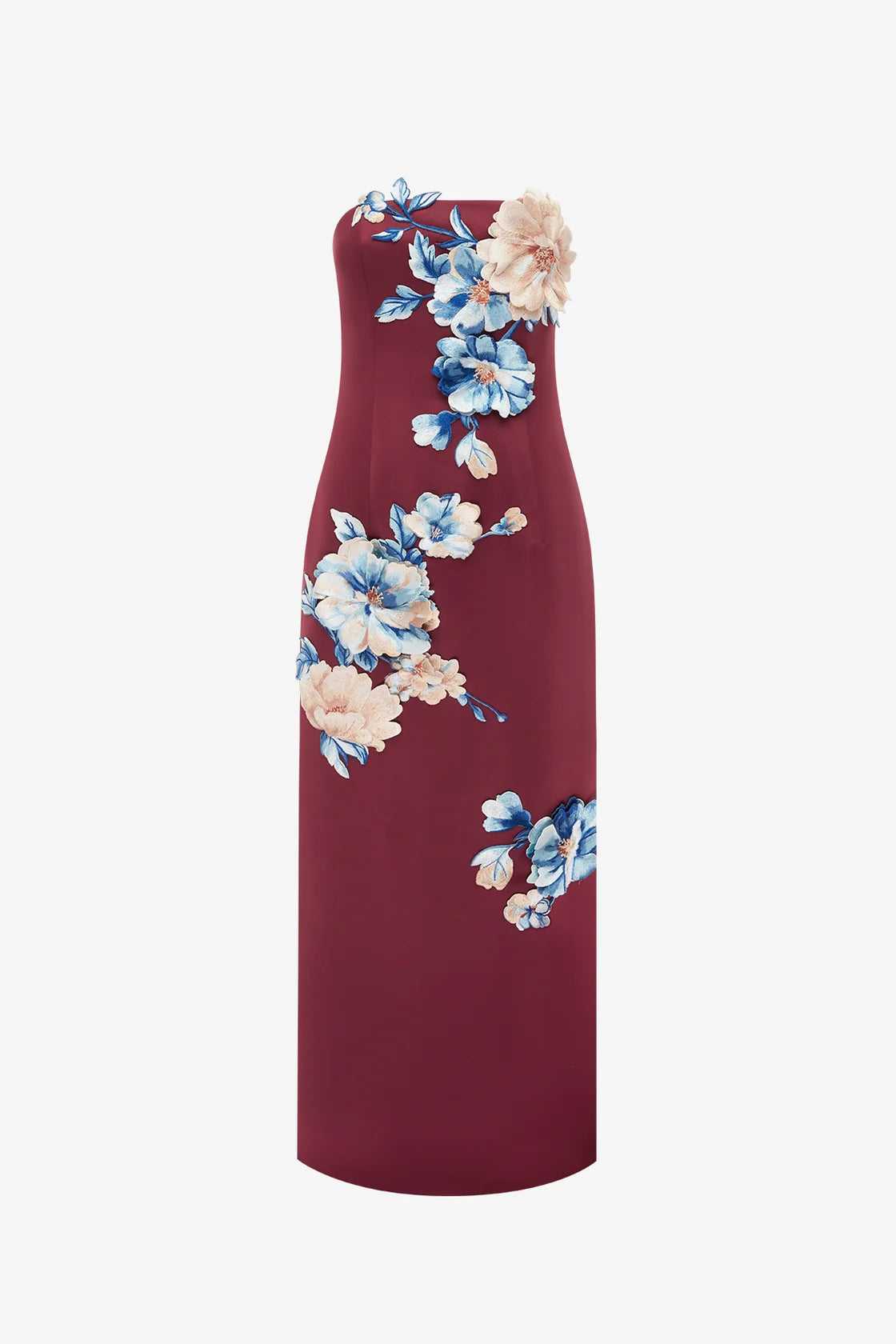 Leo Lin Rayna Embroidered Bustier Maxi Dress - Cosmos Print