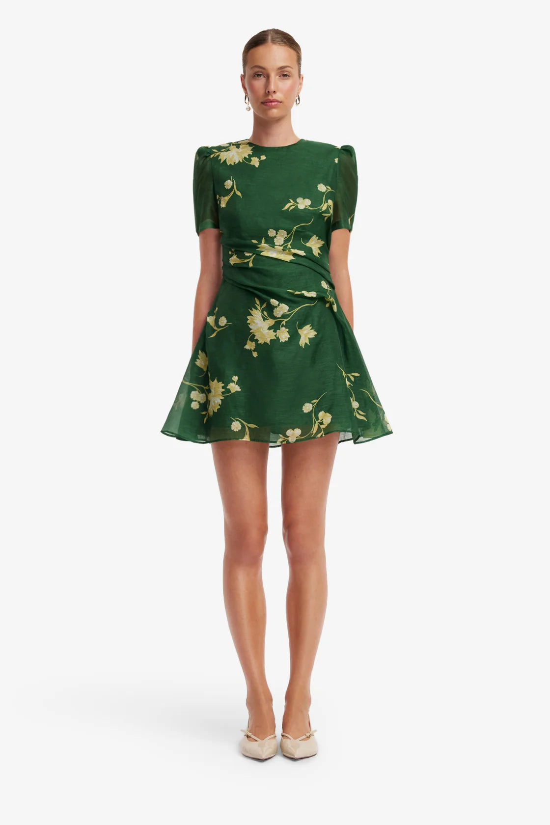 Leo Lin Elyse Short Sleeve Mini Dress - Forest Print