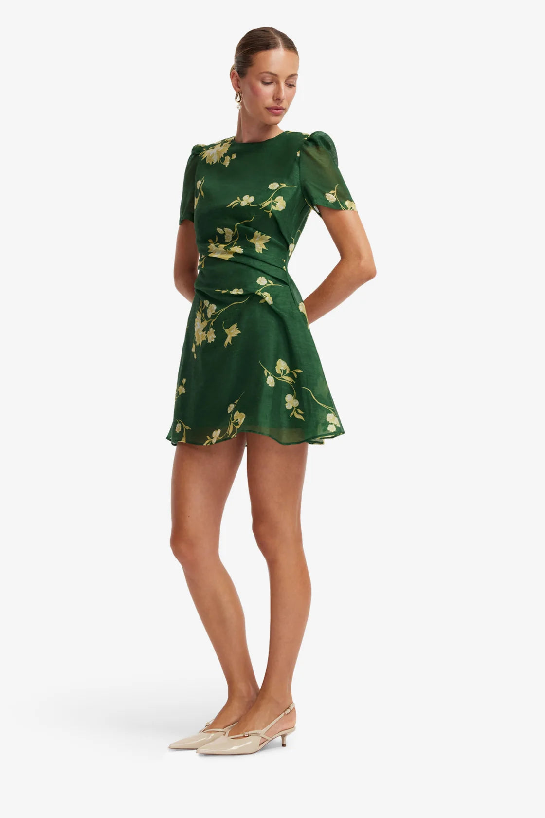 Leo Lin Elyse Short Sleeve Mini Dress - Forest Print