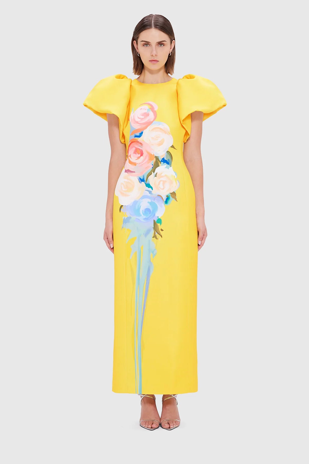 Leo Lin Lucinda Maxi Dress - Bouquet Print - Dress Hire AU Leo Lin Lucinda Maxi Dress - Bouquet Print - Dress Hire AU