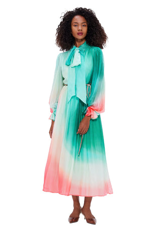 Leo Lin Cassie Tie Neck Midi Dress - Whimsical