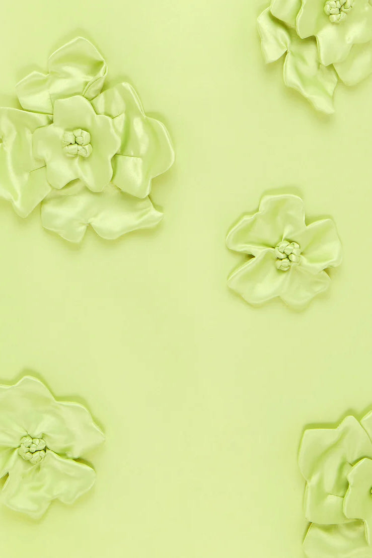 Leo Lin Leia Petal Mini Dress - Chartreuse