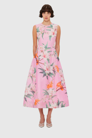 Leo Lin Cleo Sleeveless Midi Dress - Lavish Print in Pink