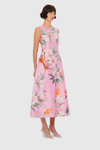 Leo Lin Cleo Sleeveless Midi Dress - Lavish Print in Pink
