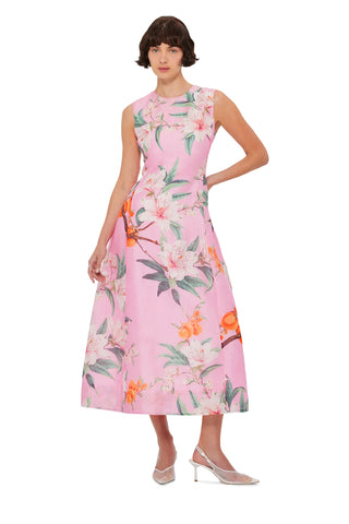 Leo Lin Cleo Sleeveless Midi Dress - Lavish Print in Pink