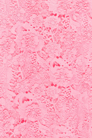Leo Lin Odette Lace Midi Dress - Bubblegum