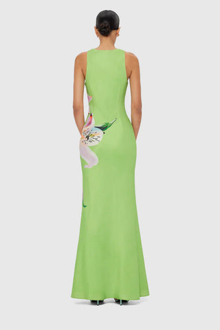 Leo Lin Helena Maxi Dress - Lily Print in Parakeet