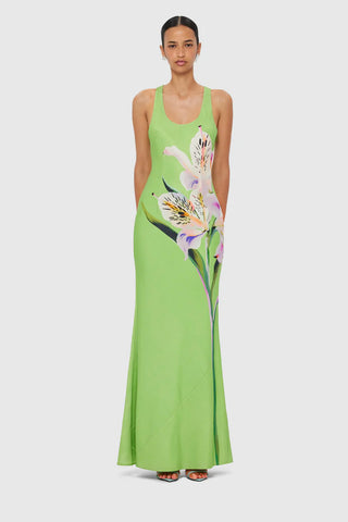 Leo Lin Helena Maxi Dress - Lily Print in Parakeet