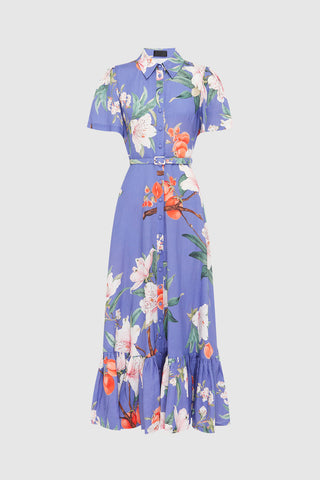 Leo Lin Becca Short Sleeve Midi Dress - Lavish Print in Moonlight