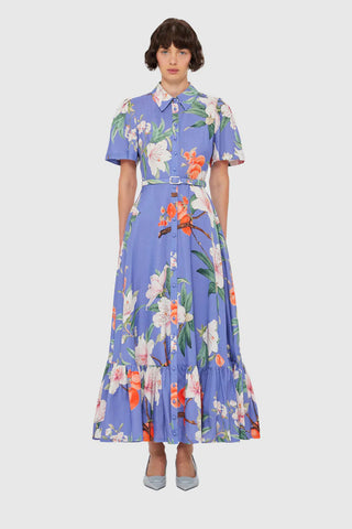 Leo Lin Becca Short Sleeve Midi Dress - Lavish Print in Moonlight