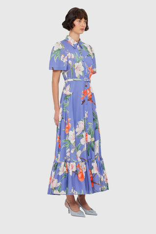Leo Lin Becca Short Sleeve Midi Dress - Lavish Print in Moonlight