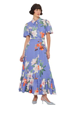 Leo Lin Becca Short Sleeve Midi Dress - Lavish Print in Moonlight