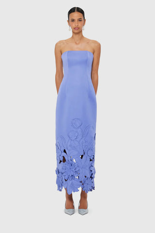 Leo Lin Rayna Appliqué Bustier Maxi Dress - Moonlight
