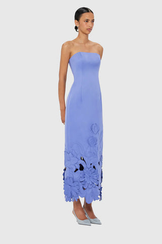 Leo Lin Rayna Appliqué Bustier Maxi Dress - Moonlight