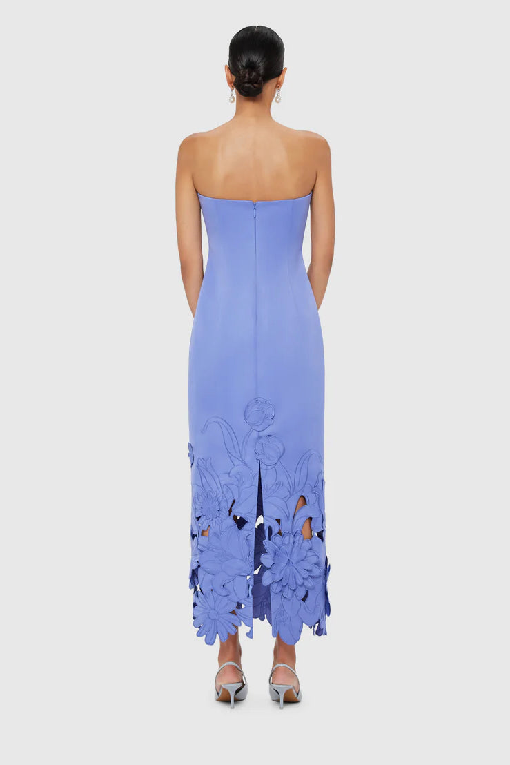 Leo Lin Rayna Appliqué Bustier Maxi Dress - Moonlight